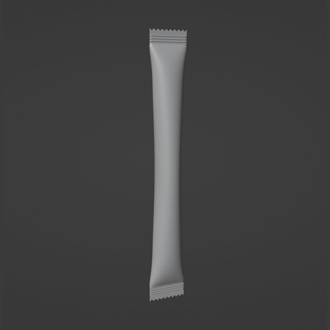 3D Sugar Stick Sachet Food Packet Mockup 3D model_6