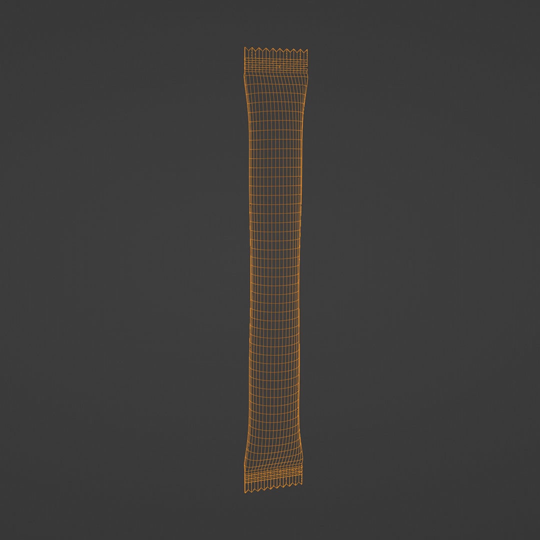 3D Sugar Stick Sachet Food Packet Mockup 3D model_5