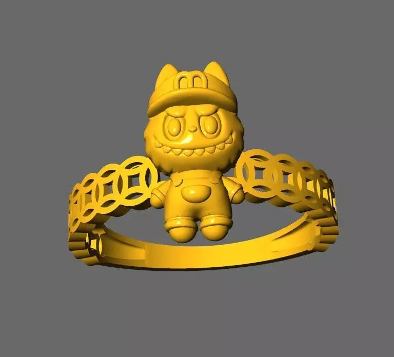 COIN RINGS LABUBU TOY CUTE N08 3D print model