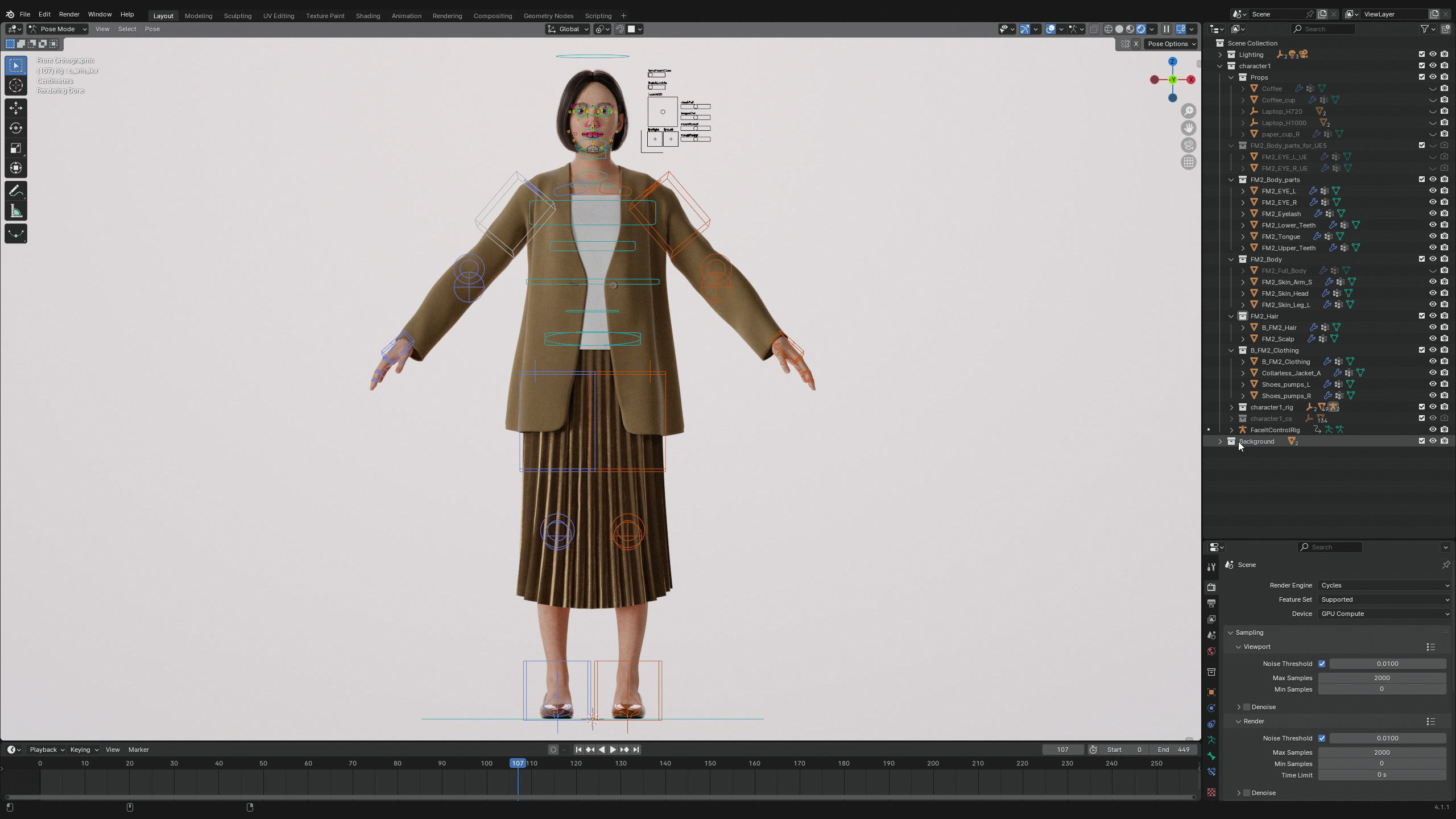 Modular Character - Asian Business Woman - FM2 Low-poly 3D model_8