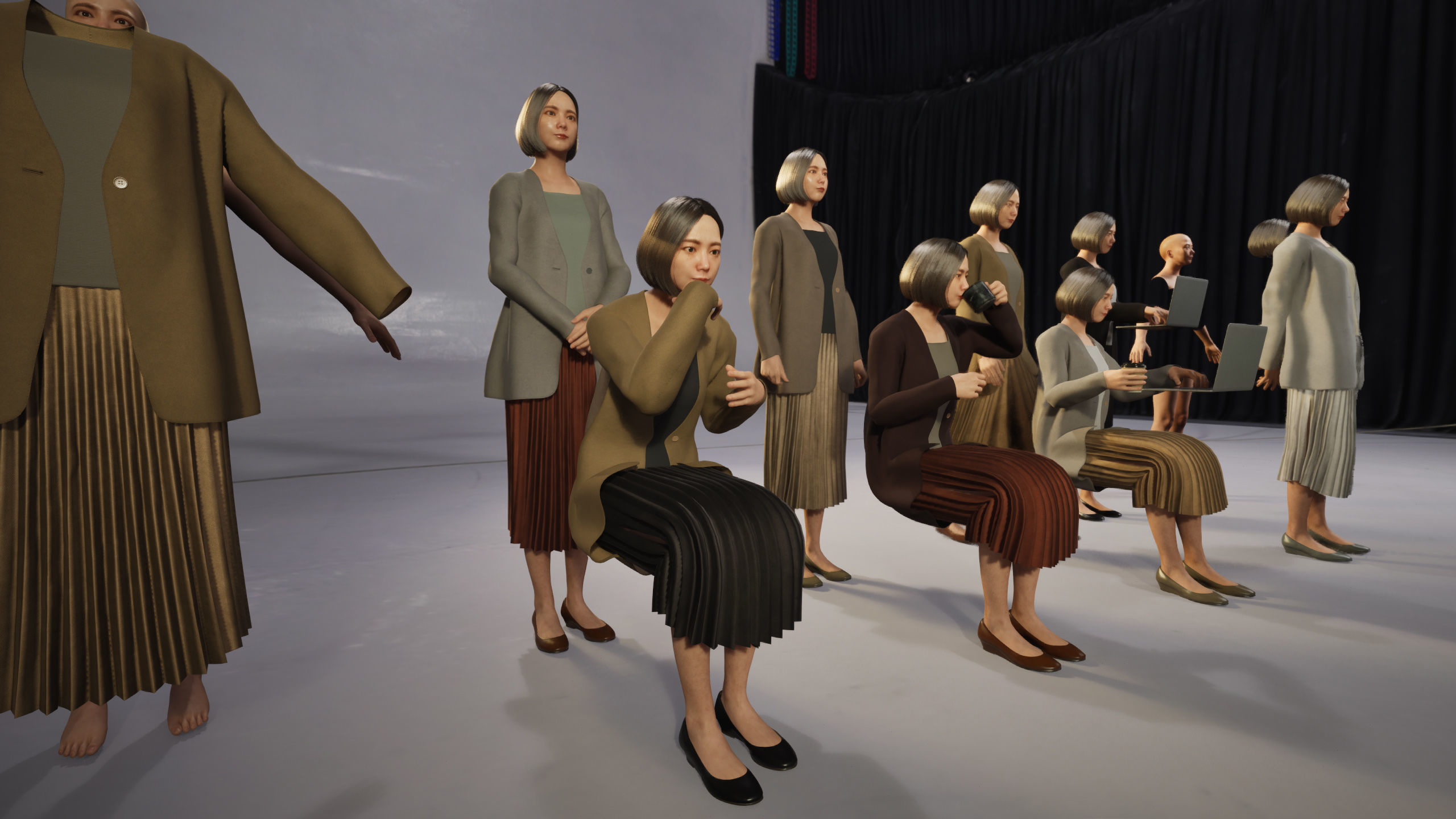 Modular Character - Asian Business Woman - FM2 Low-poly 3D model_3