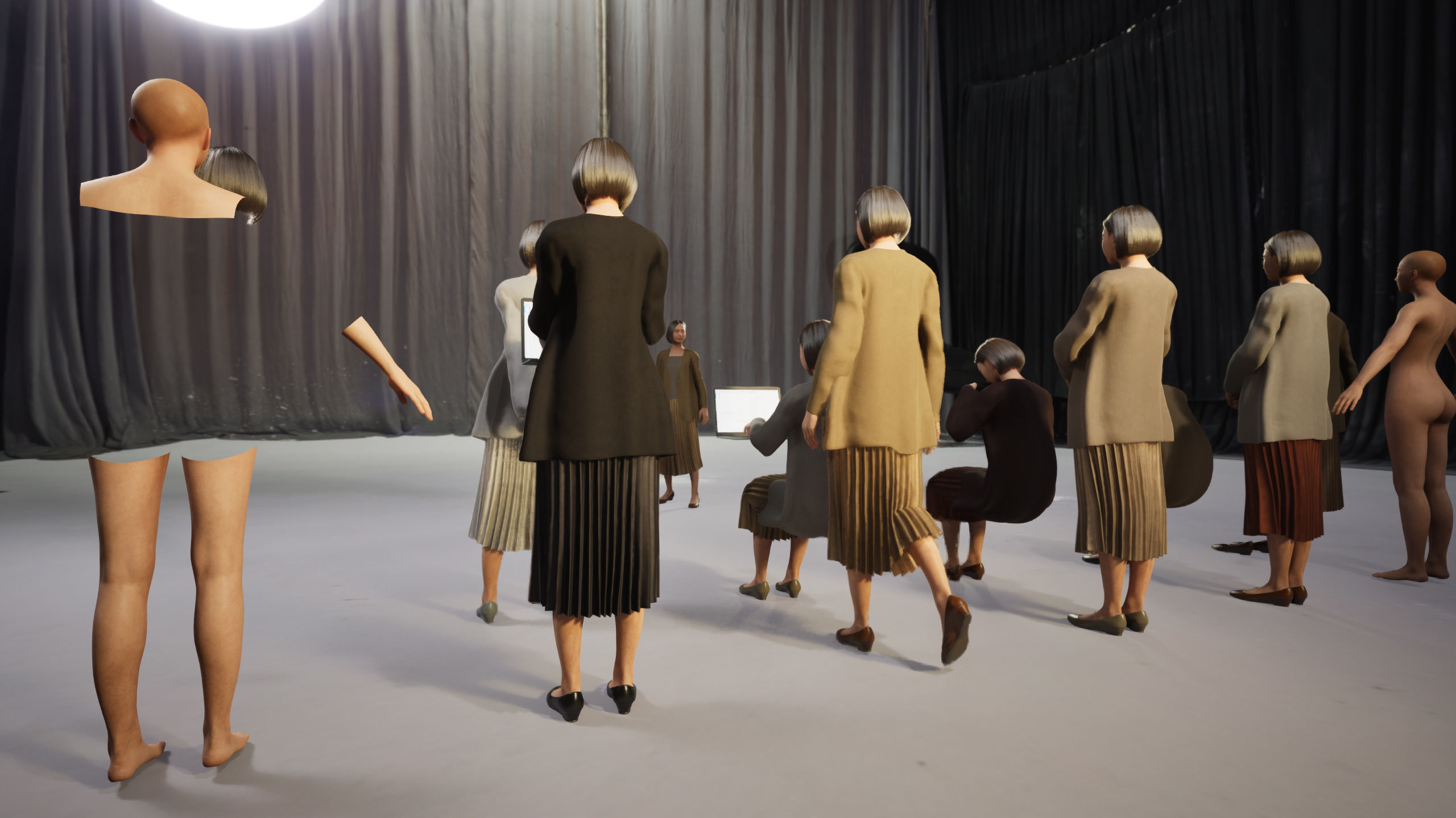 Modular Character - Asian Business Woman - FM2 Low-poly 3D model_5