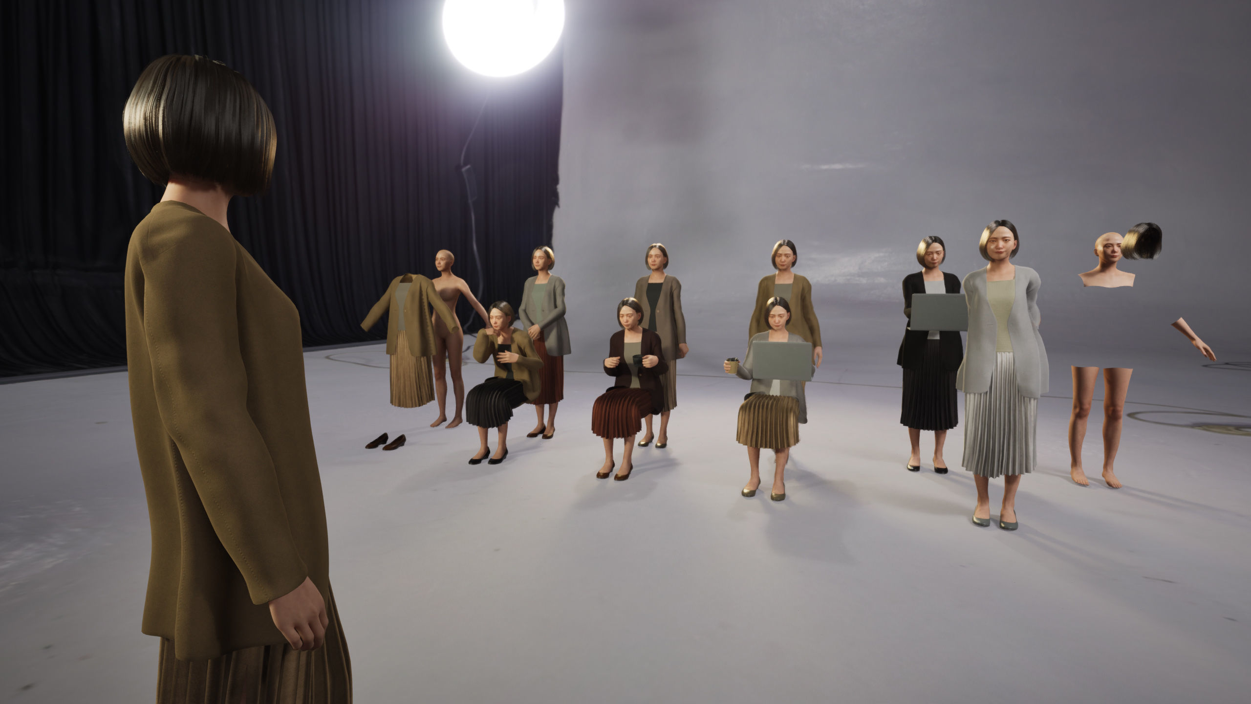 Modular Character - Asian Business Woman - FM2 Low-poly 3D model_2