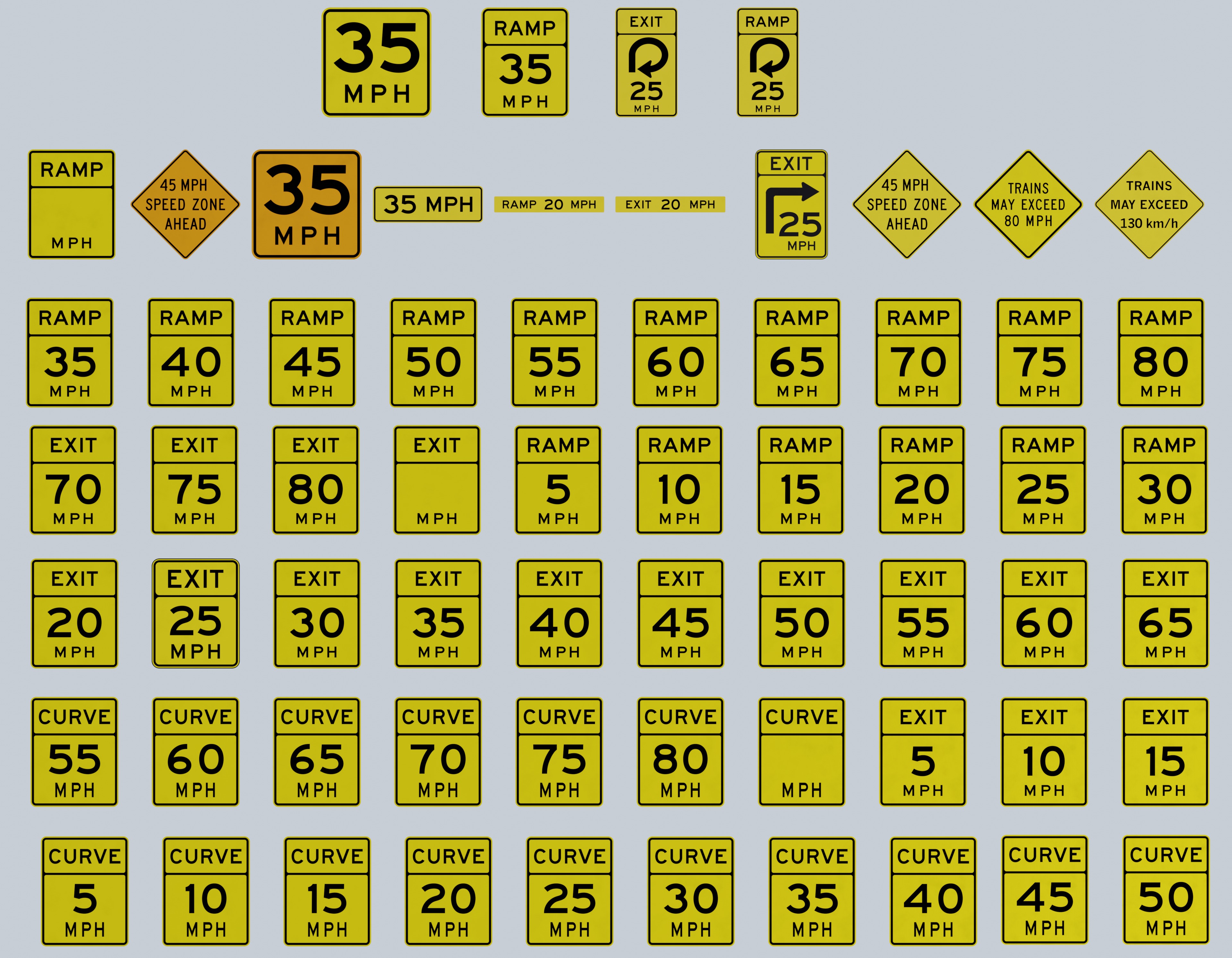 500 Plus Road Signs Decals  Texture_8