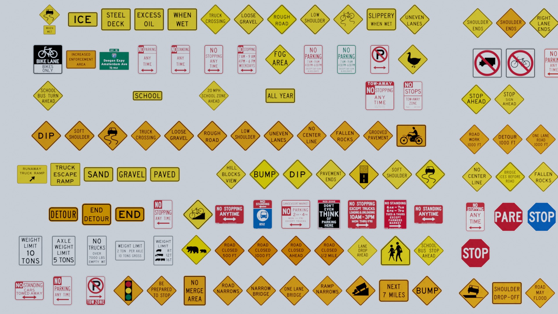 500 Plus Road Signs Decals  Texture_6