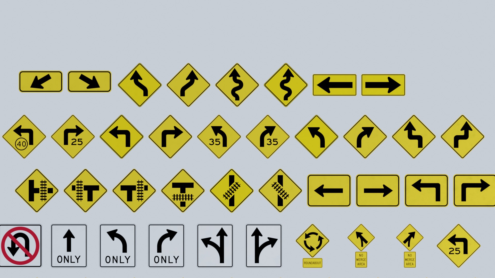 500 Plus Road Signs Decals  Texture_5