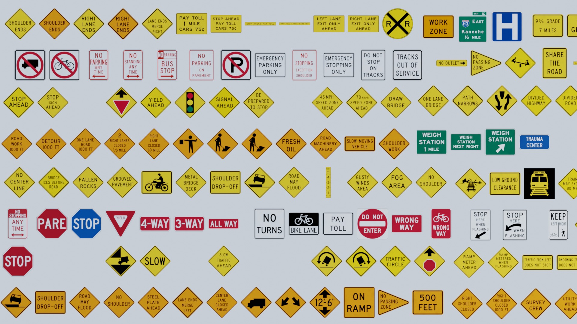 500 Plus Road Signs Decals  Texture_4