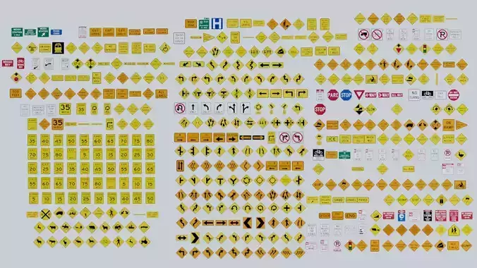 500 Plus Road Signs Decals  Texture