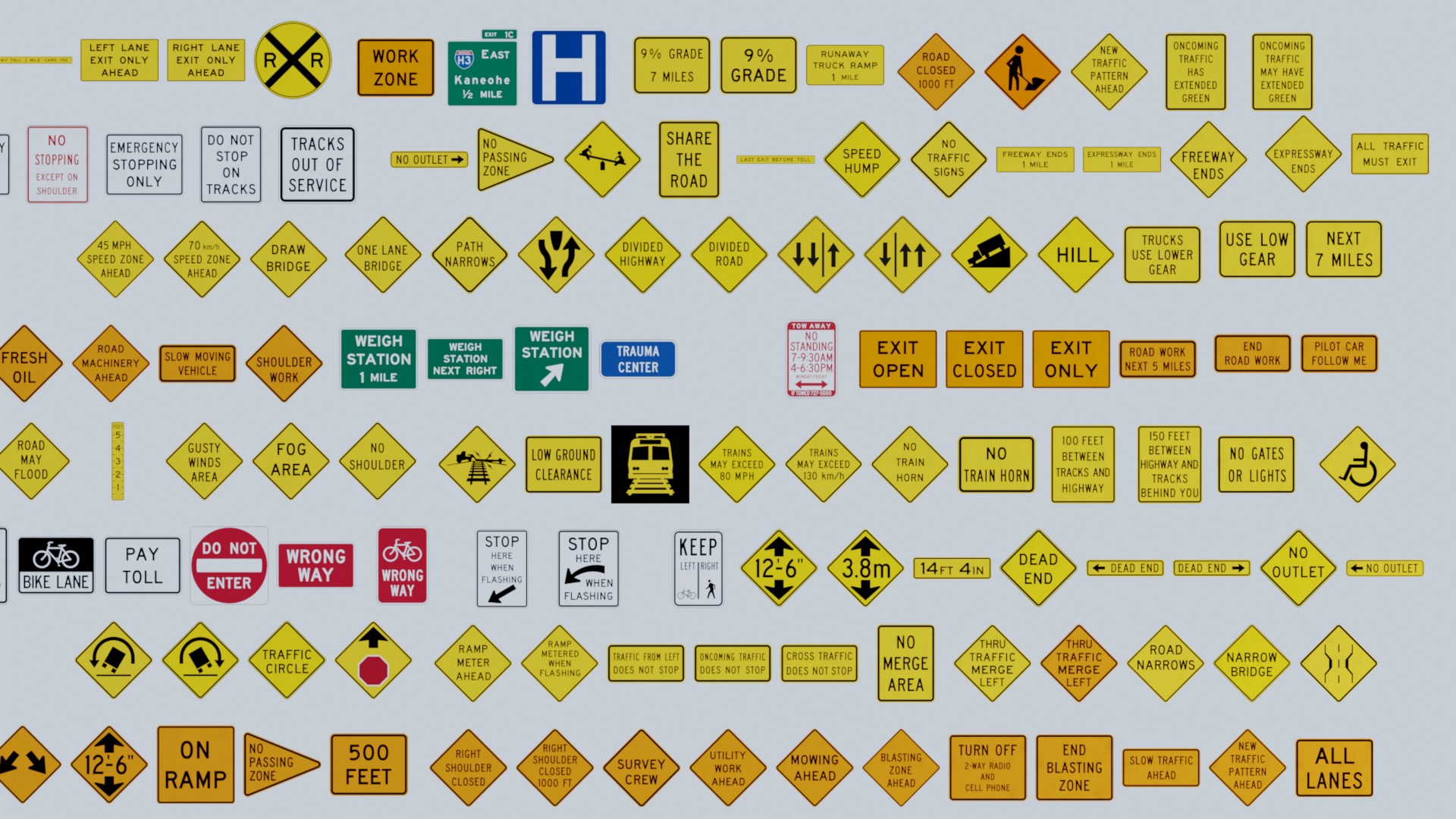 500 Plus Road Signs Decals  Texture_1