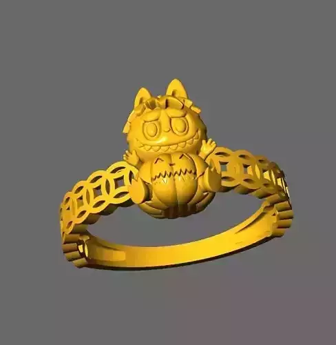 COIN RINGS LABUBU TOY CUTE N12