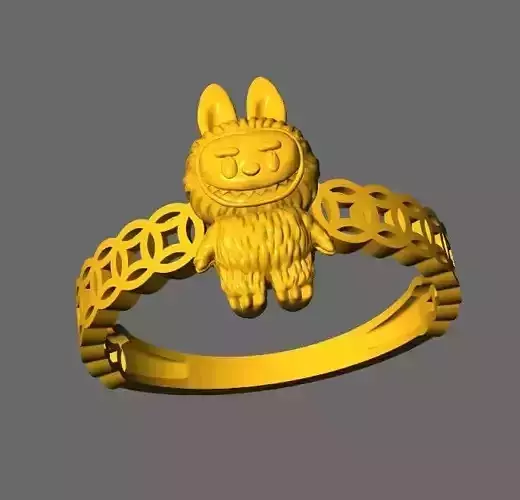 COIN RINGS LABUBU TOY CUTE N17