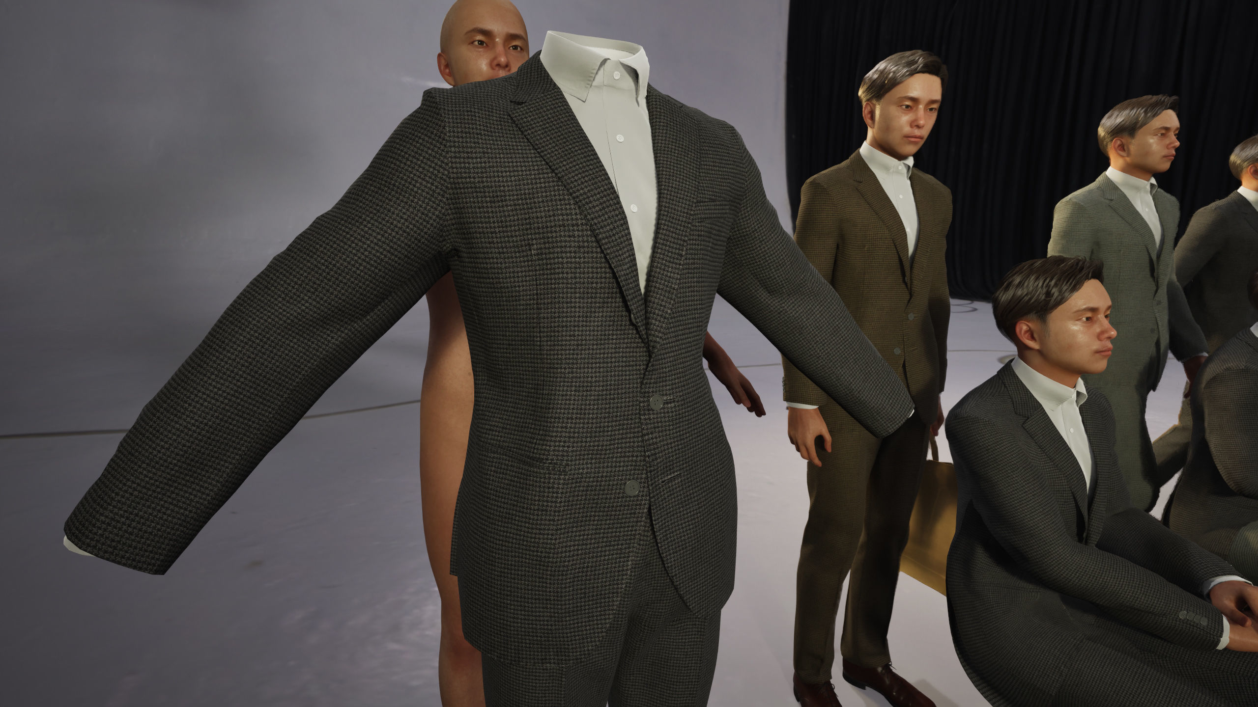 Modular Character - Asian Business Man - ME2 Low-poly 3D model_10