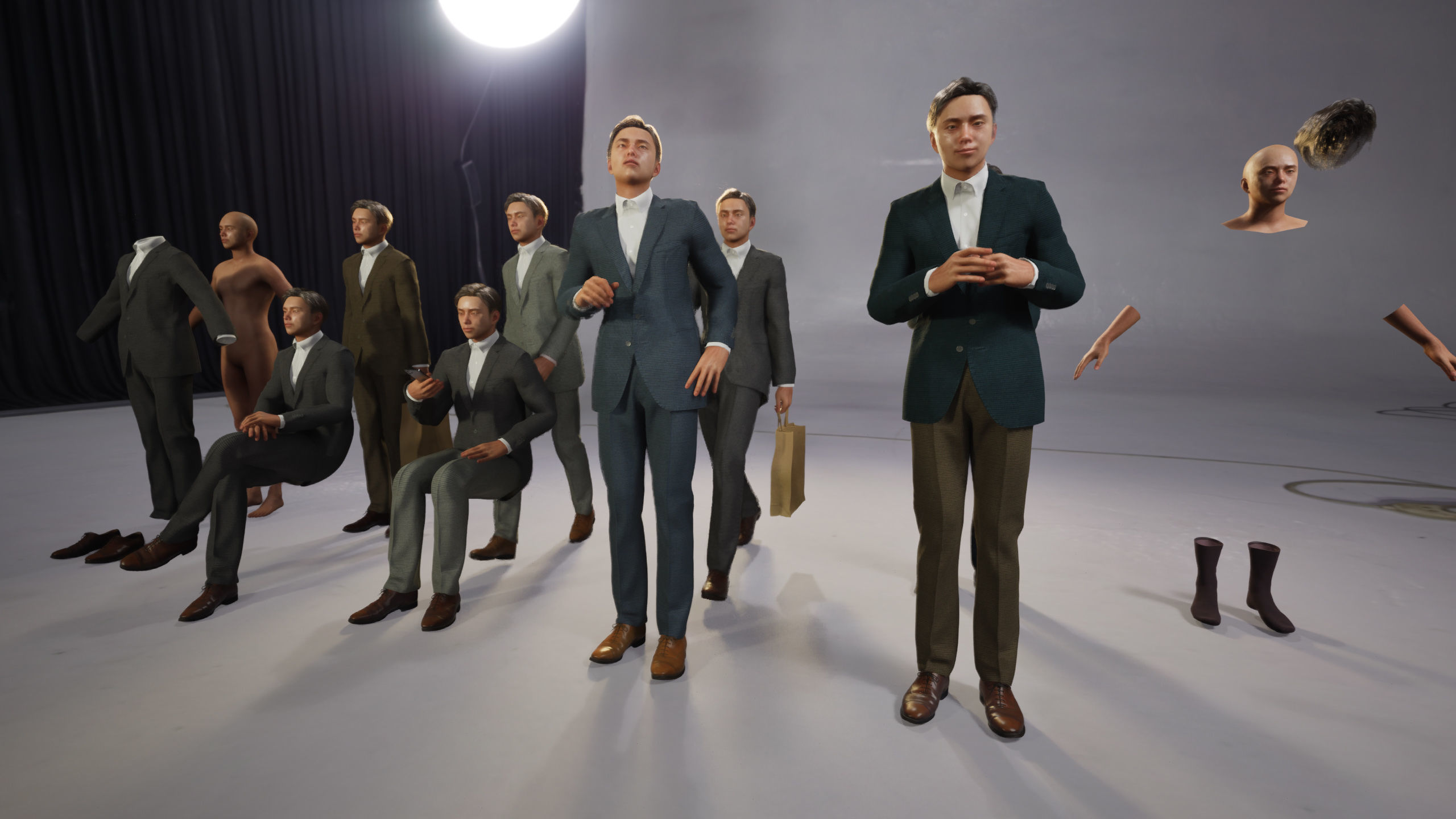 Modular Character - Asian Business Man - ME2 Low-poly 3D model_9