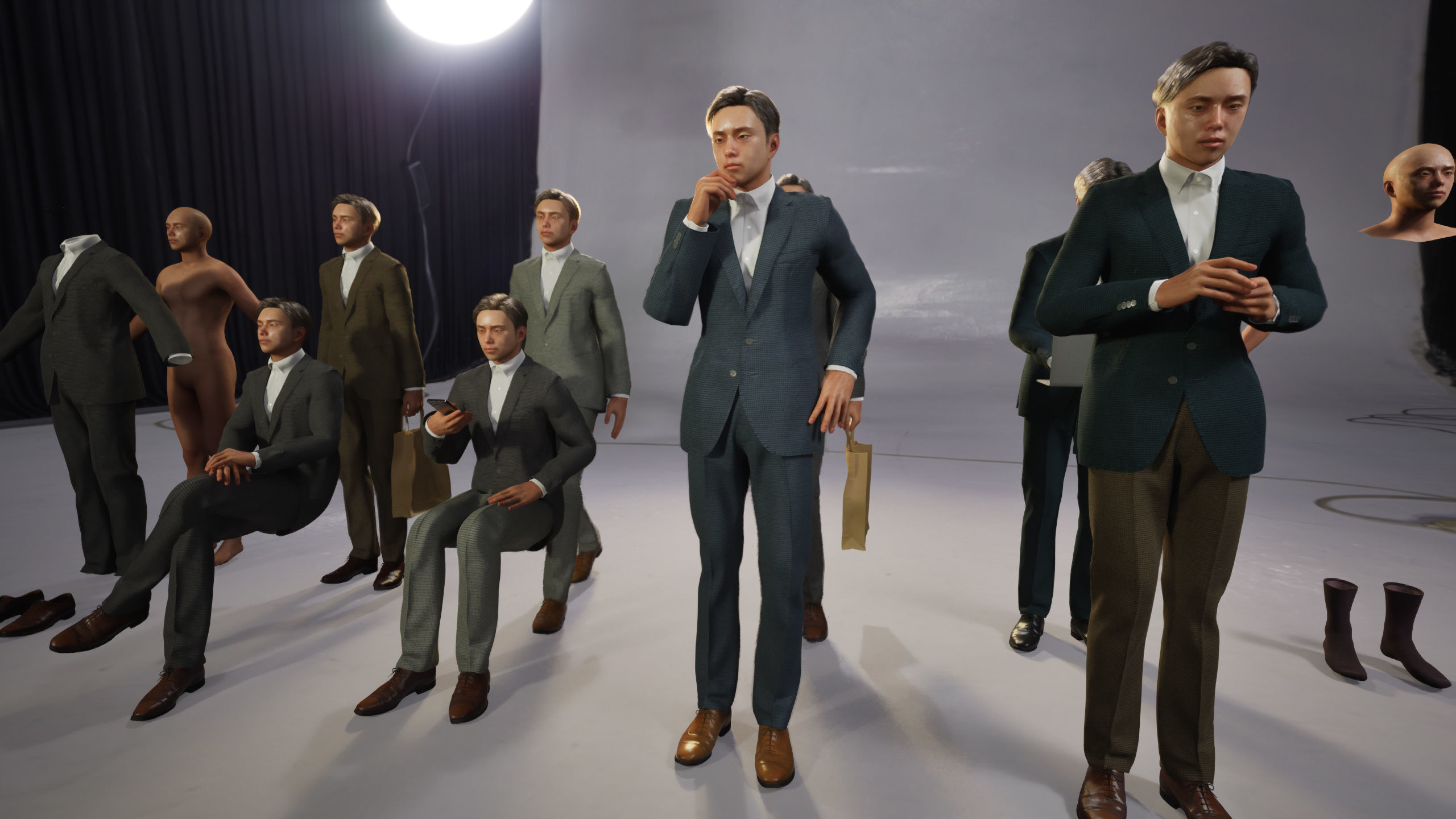 Modular Character - Asian Business Man - ME2 Low-poly 3D model_7