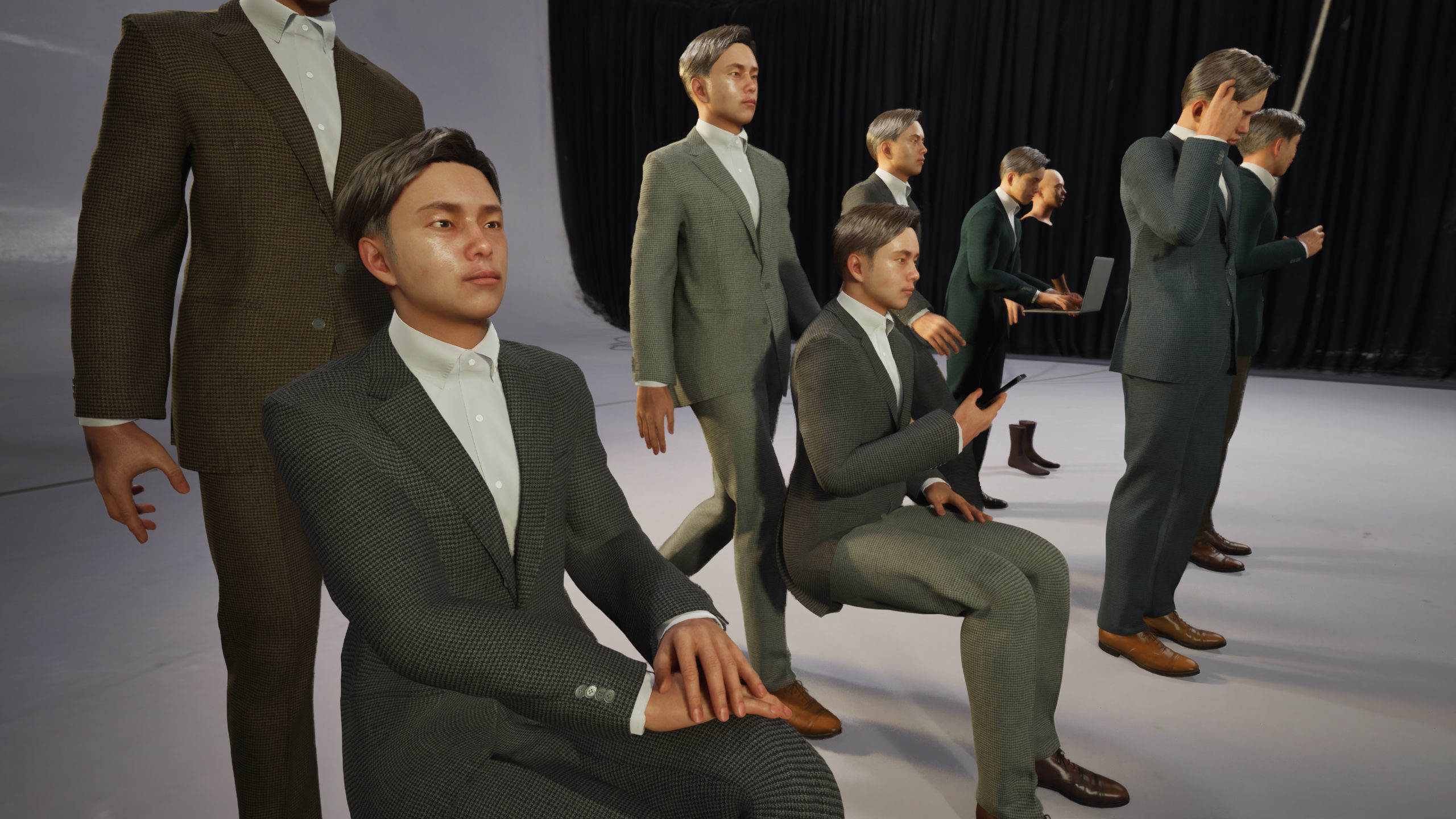 Modular Character - Asian Business Man - ME2 Low-poly 3D model_4