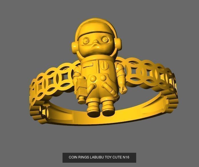 COIN RINGS LABUBU TOY CUTE COMBO 18 MODELS 3D Model Collection_19