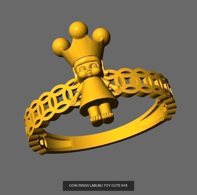 COIN RINGS LABUBU TOY CUTE COMBO 18 MODELS 3D Model Collection_21