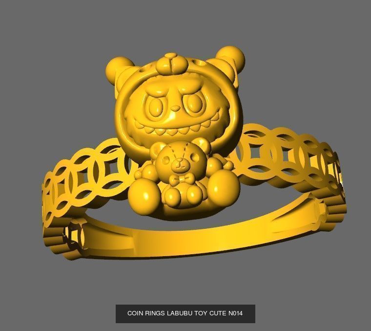 COIN RINGS LABUBU TOY CUTE COMBO 18 MODELS 3D Model Collection_17