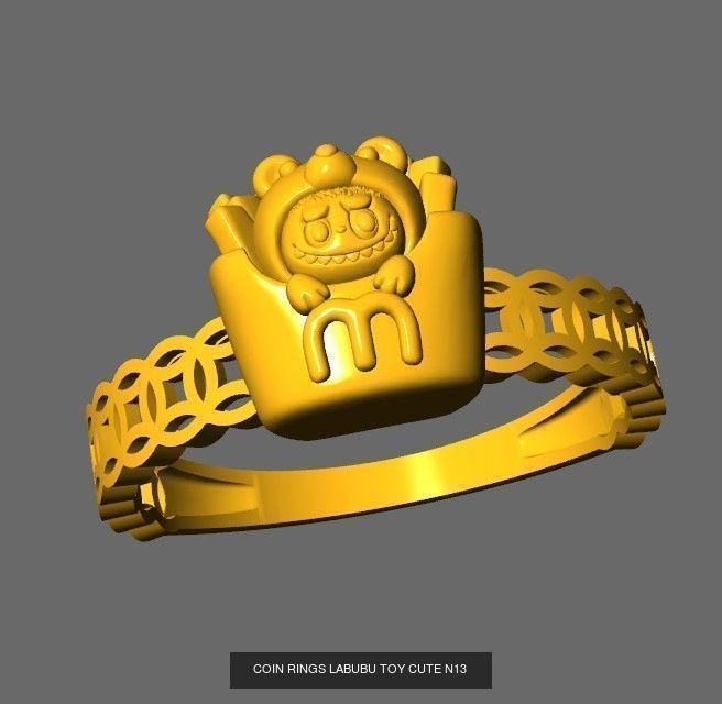 COIN RINGS LABUBU TOY CUTE COMBO 18 MODELS 3D Model Collection_16