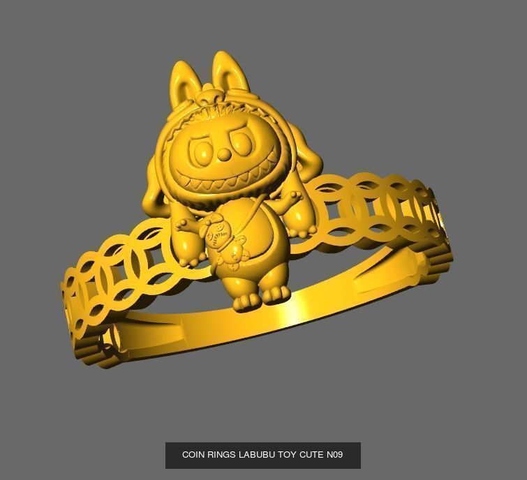 COIN RINGS LABUBU TOY CUTE COMBO 18 MODELS 3D Model Collection_12
