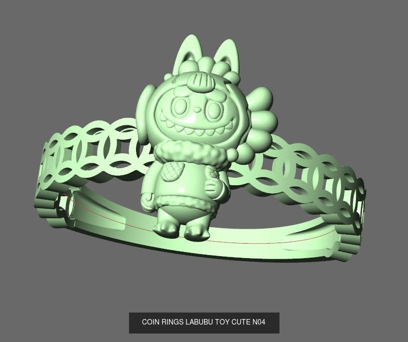COIN RINGS LABUBU TOY CUTE COMBO 18 MODELS 3D Model Collection_7