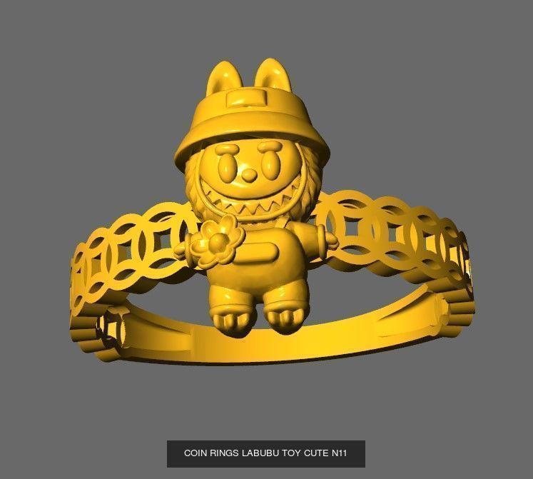 COIN RINGS LABUBU TOY CUTE COMBO 18 MODELS 3D Model Collection_14