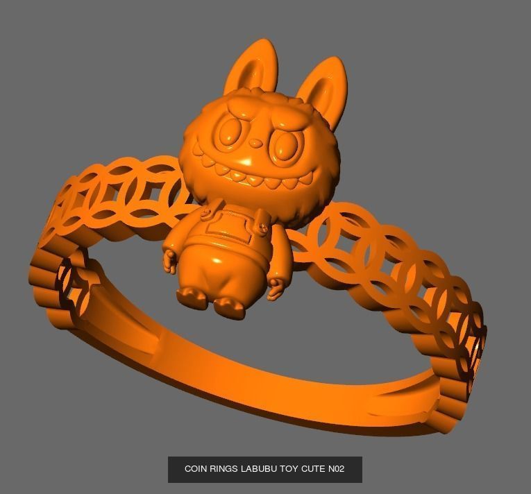 COIN RINGS LABUBU TOY CUTE COMBO 18 MODELS 3D Model Collection_5