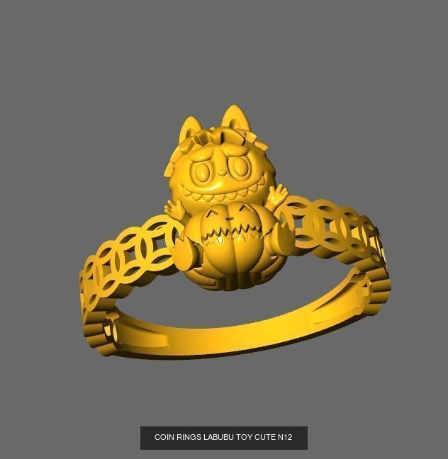 COIN RINGS LABUBU TOY CUTE COMBO 18 MODELS 3D Model Collection_15