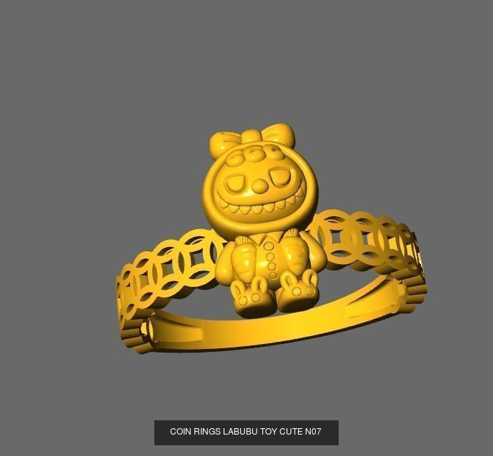 COIN RINGS LABUBU TOY CUTE COMBO 18 MODELS 3D Model Collection_10