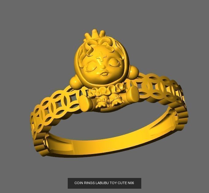 COIN RINGS LABUBU TOY CUTE COMBO 18 MODELS 3D Model Collection_9