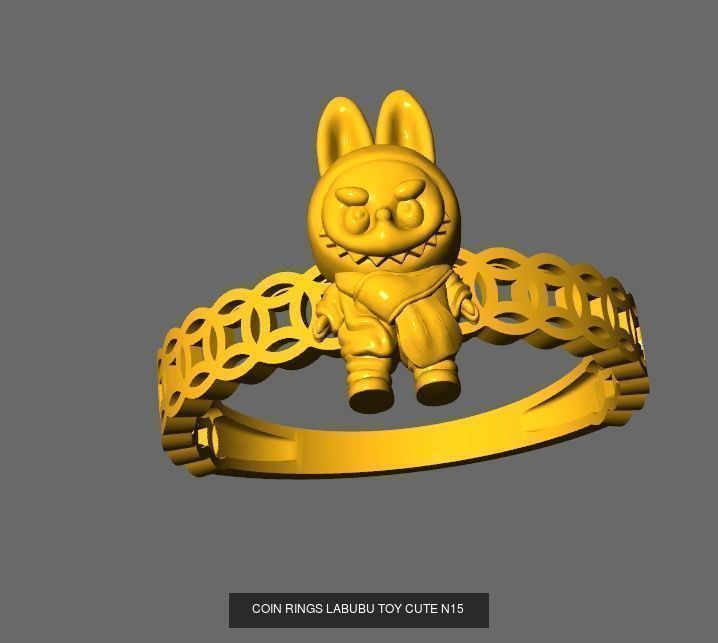 COIN RINGS LABUBU TOY CUTE COMBO 18 MODELS 3D Model Collection_18