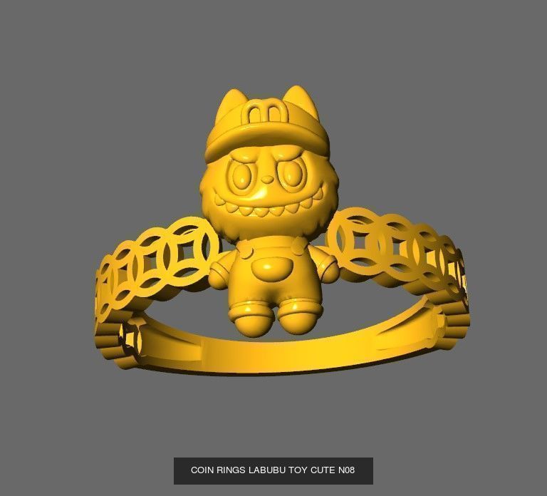 COIN RINGS LABUBU TOY CUTE COMBO 18 MODELS 3D Model Collection_11