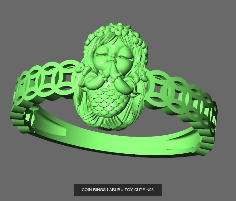 COIN RINGS LABUBU TOY CUTE COMBO 18 MODELS 3D Model Collection_6