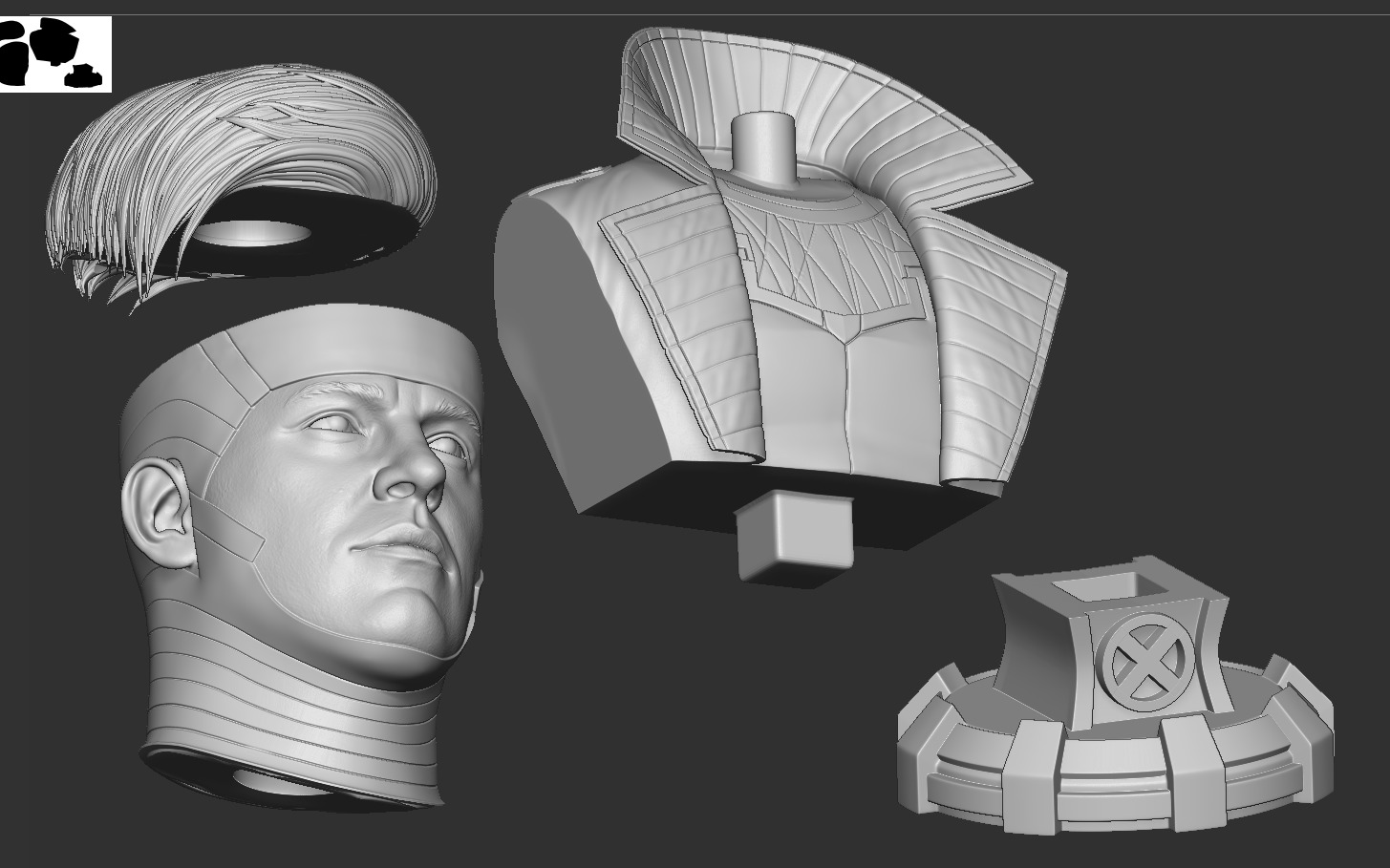 Channing Tatum - Gambit Bust 3D print model_3