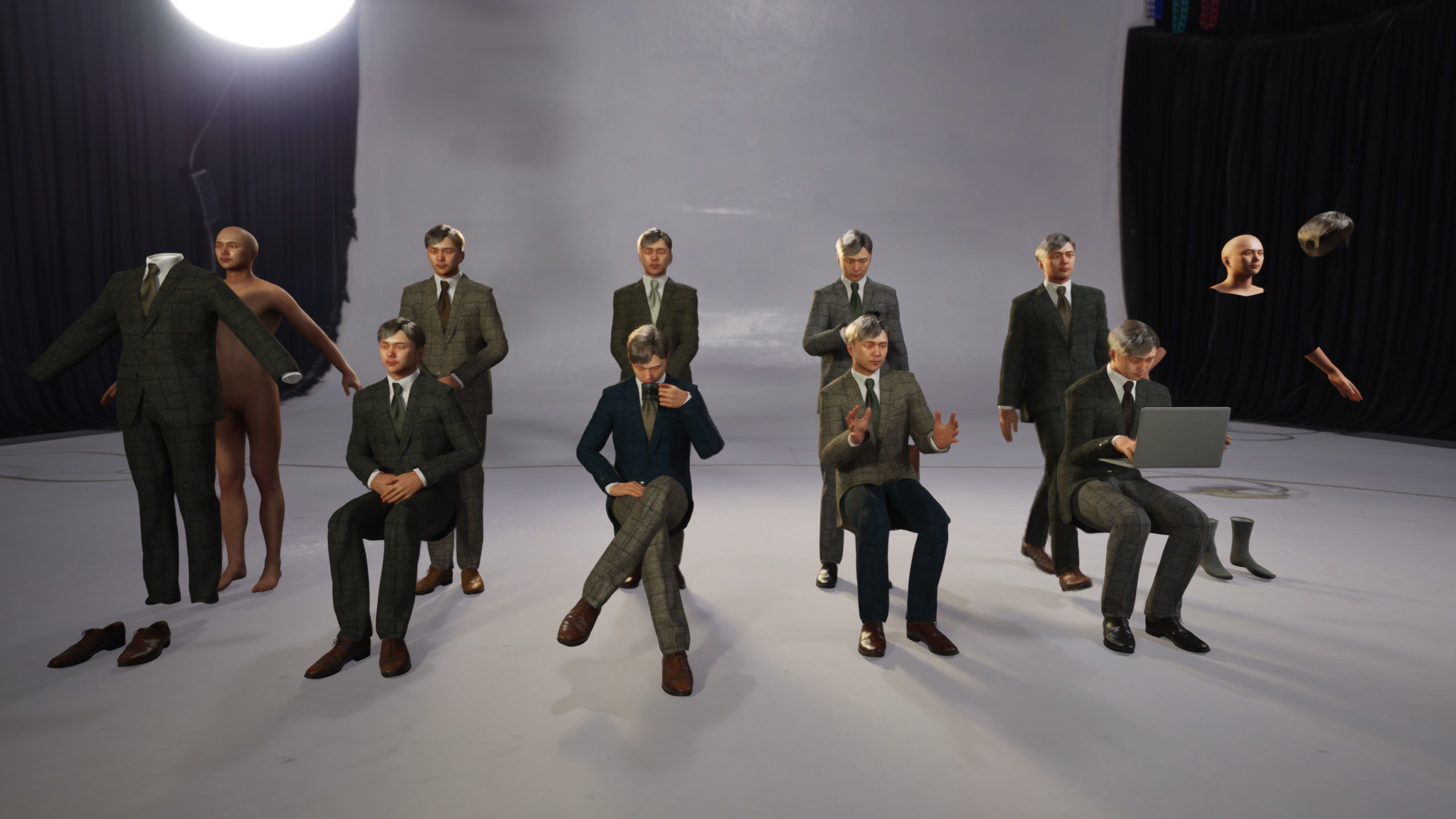Modular Character - Asian Business Man - MS2 Low-poly 3D model_8