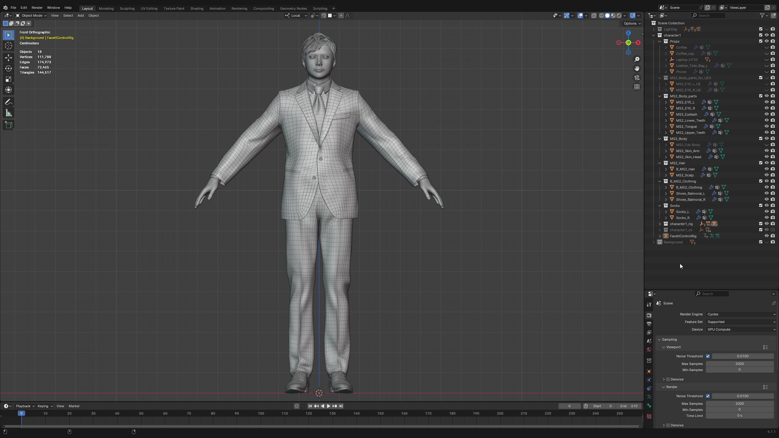 Modular Character - Asian Business Man - MS2 Low-poly 3D model_16