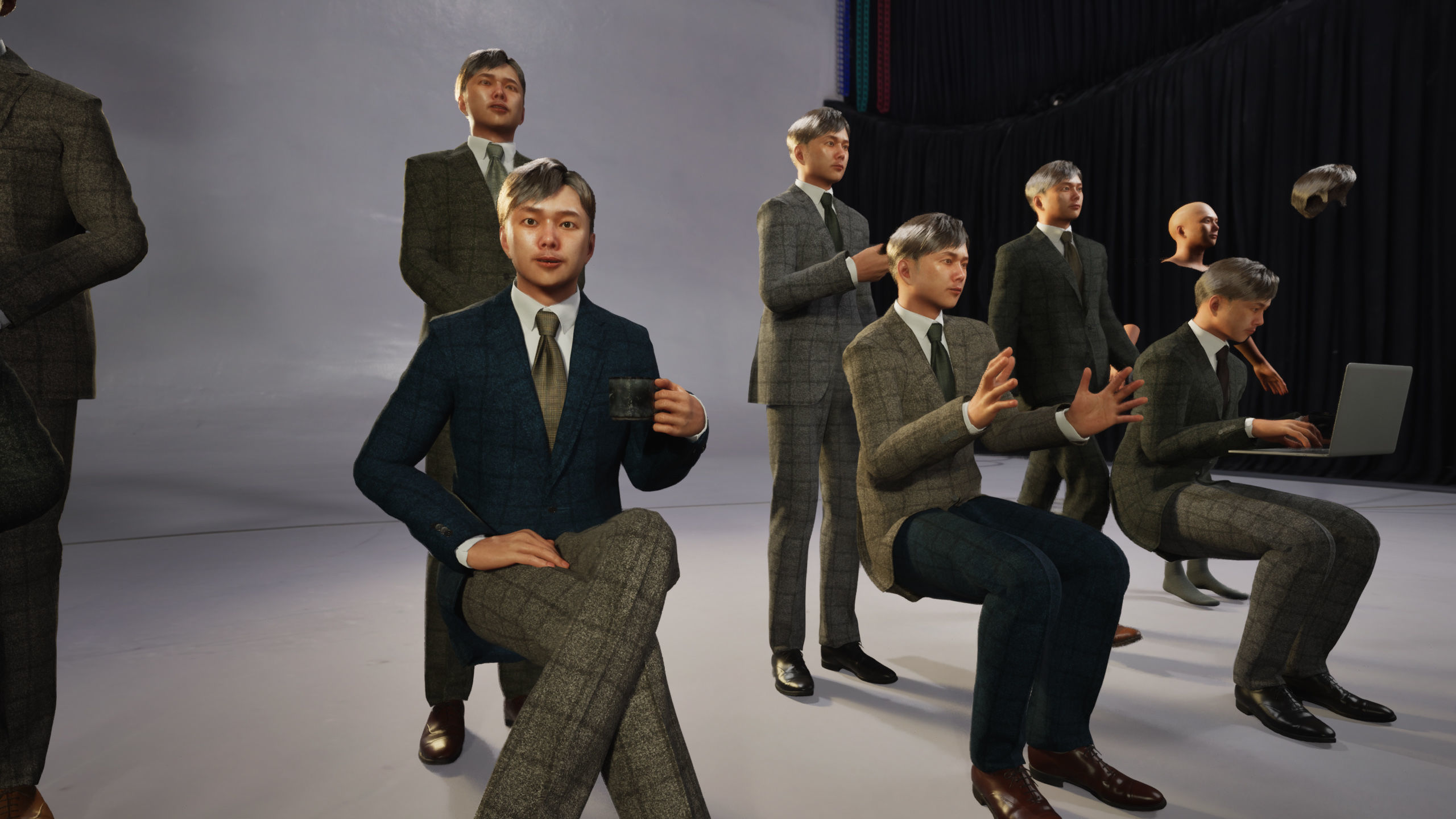 Modular Character - Asian Business Man - MS2 Low-poly 3D model_14