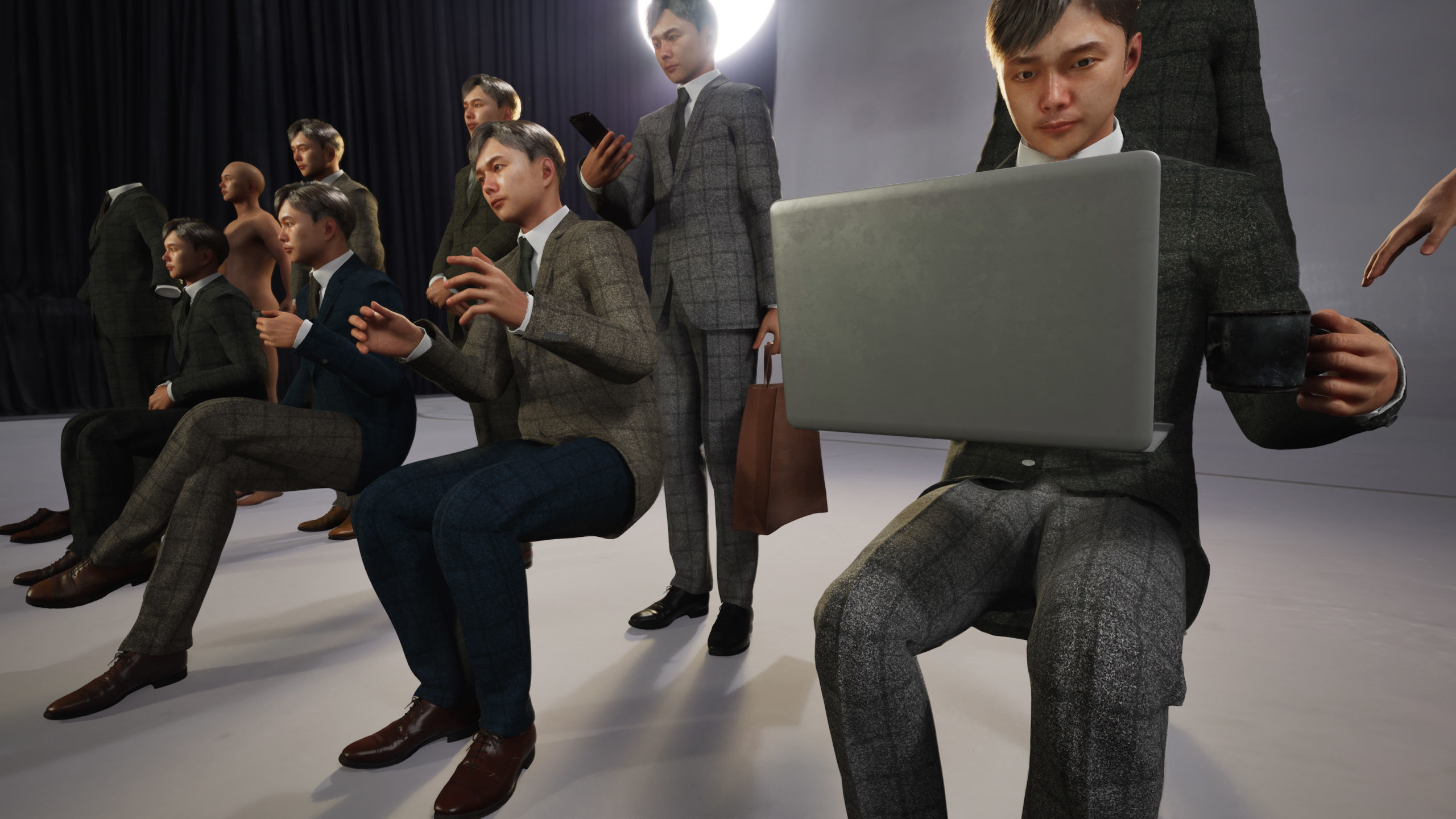 Modular Character - Asian Business Man - MS2 Low-poly 3D model_3