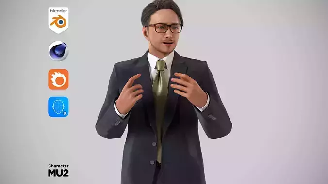 Modular Character - Asian Business Man - MU2 Low-poly 3D model