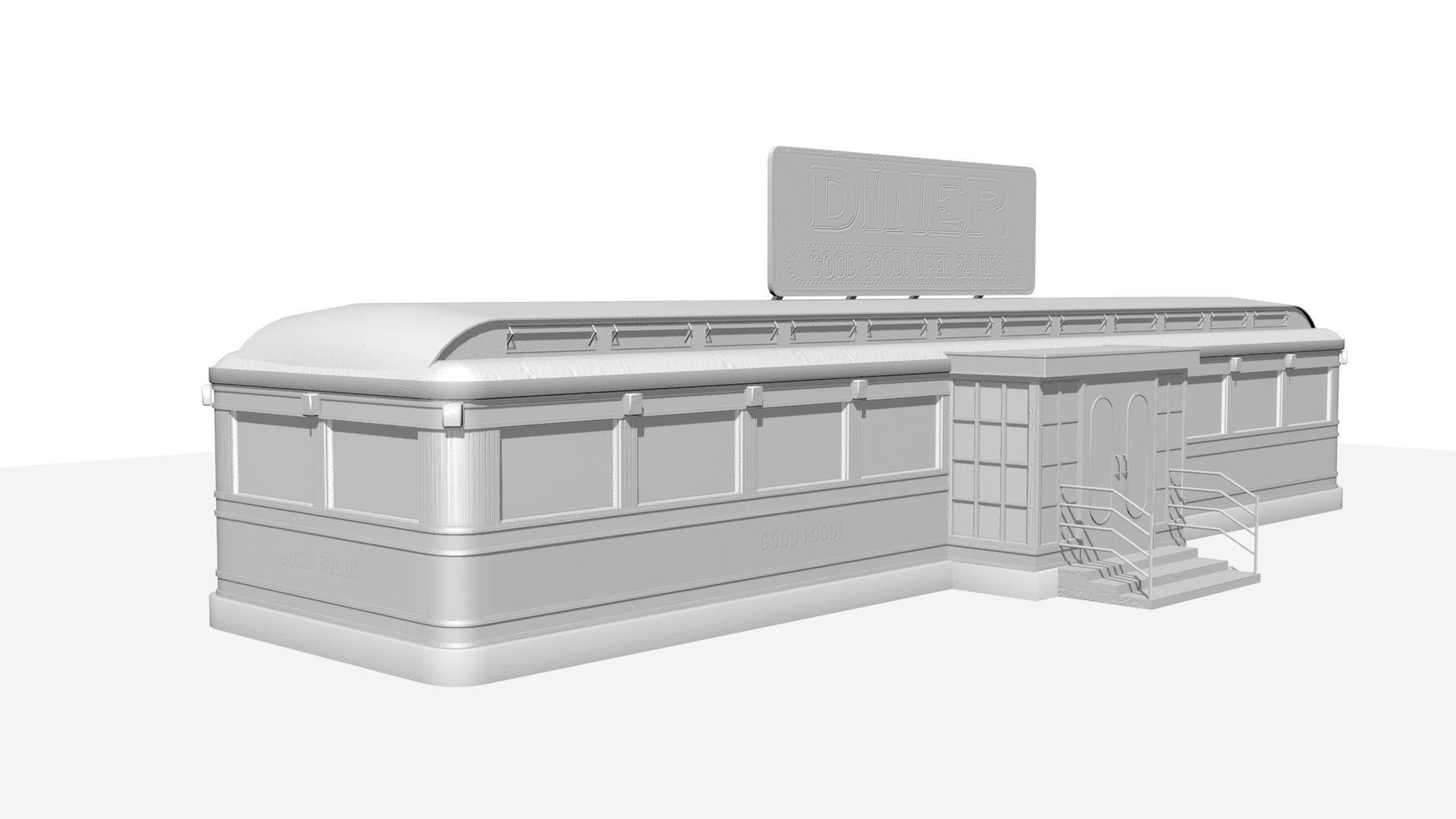 old dining  Low-poly 3D model_10