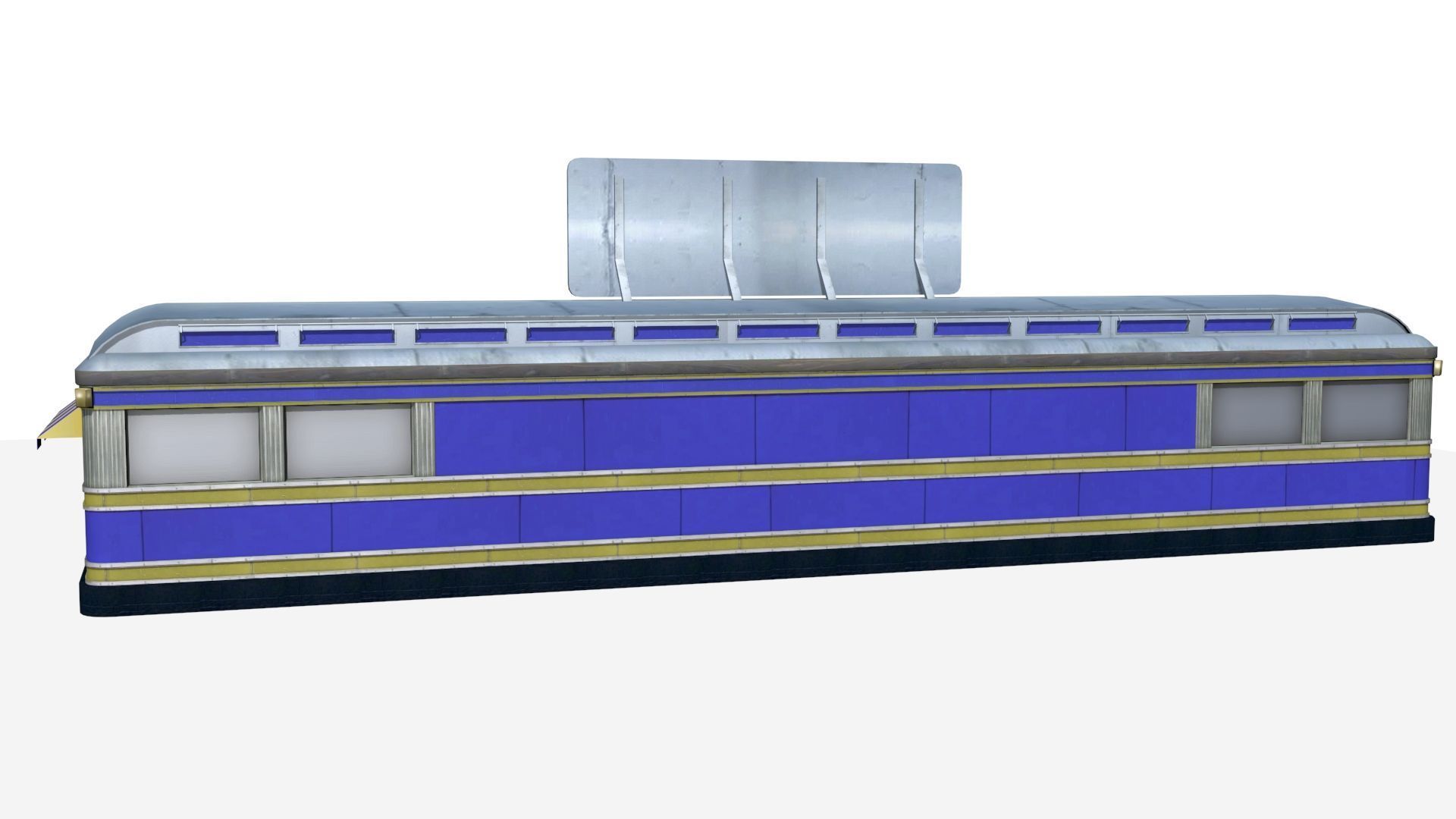 old dining  Low-poly 3D model_7