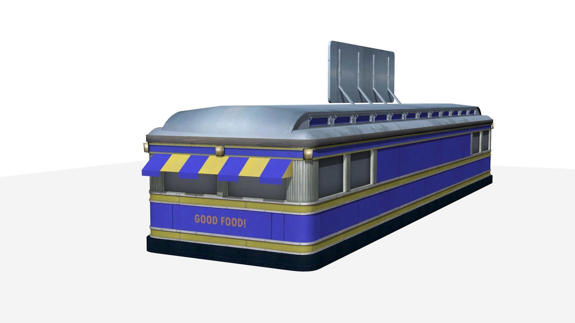 old dining  Low-poly 3D model_6