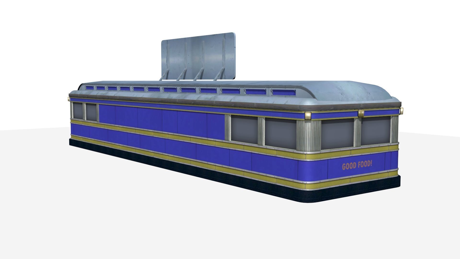 old dining  Low-poly 3D model_8