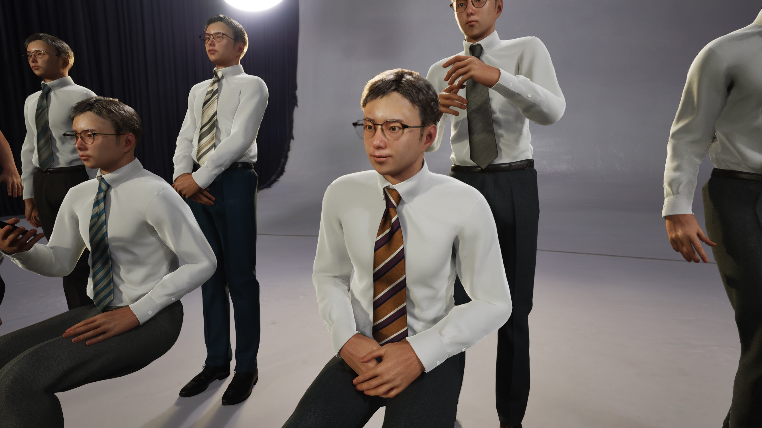Modular Character - Asian Business Man - MY2 Low-poly 3D model_5