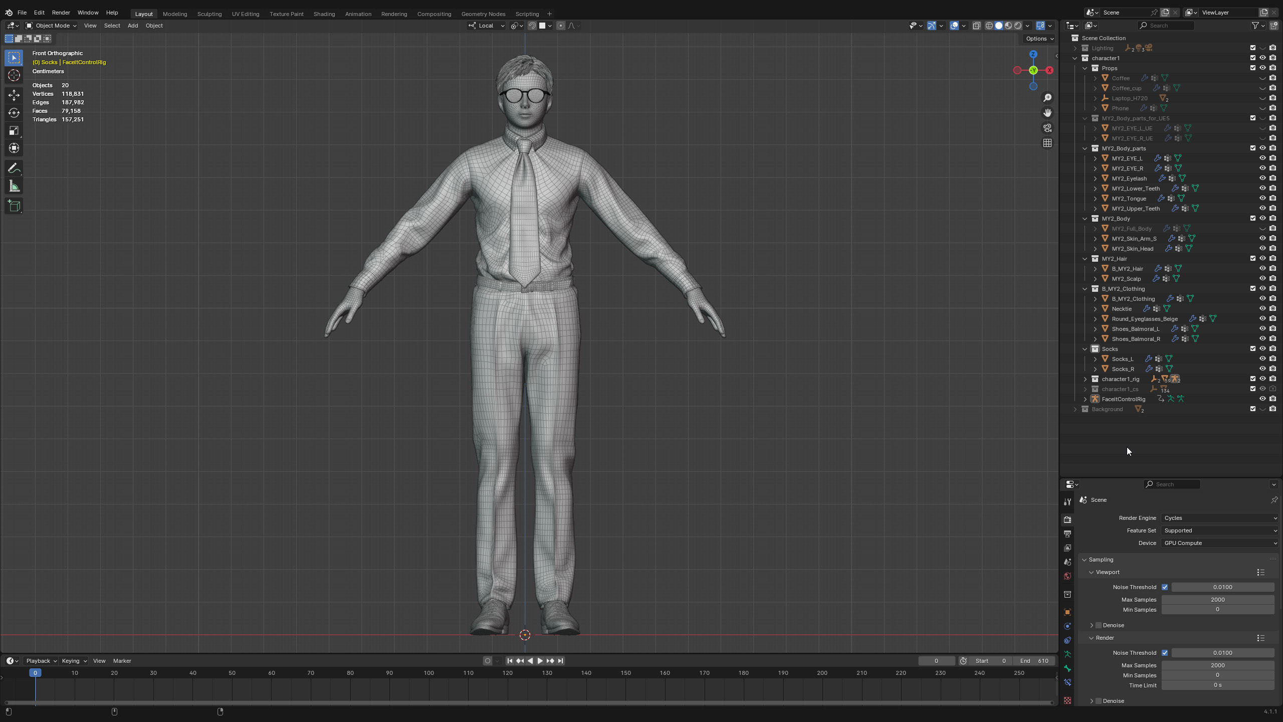Modular Character - Asian Business Man - MY2 Low-poly 3D model_12