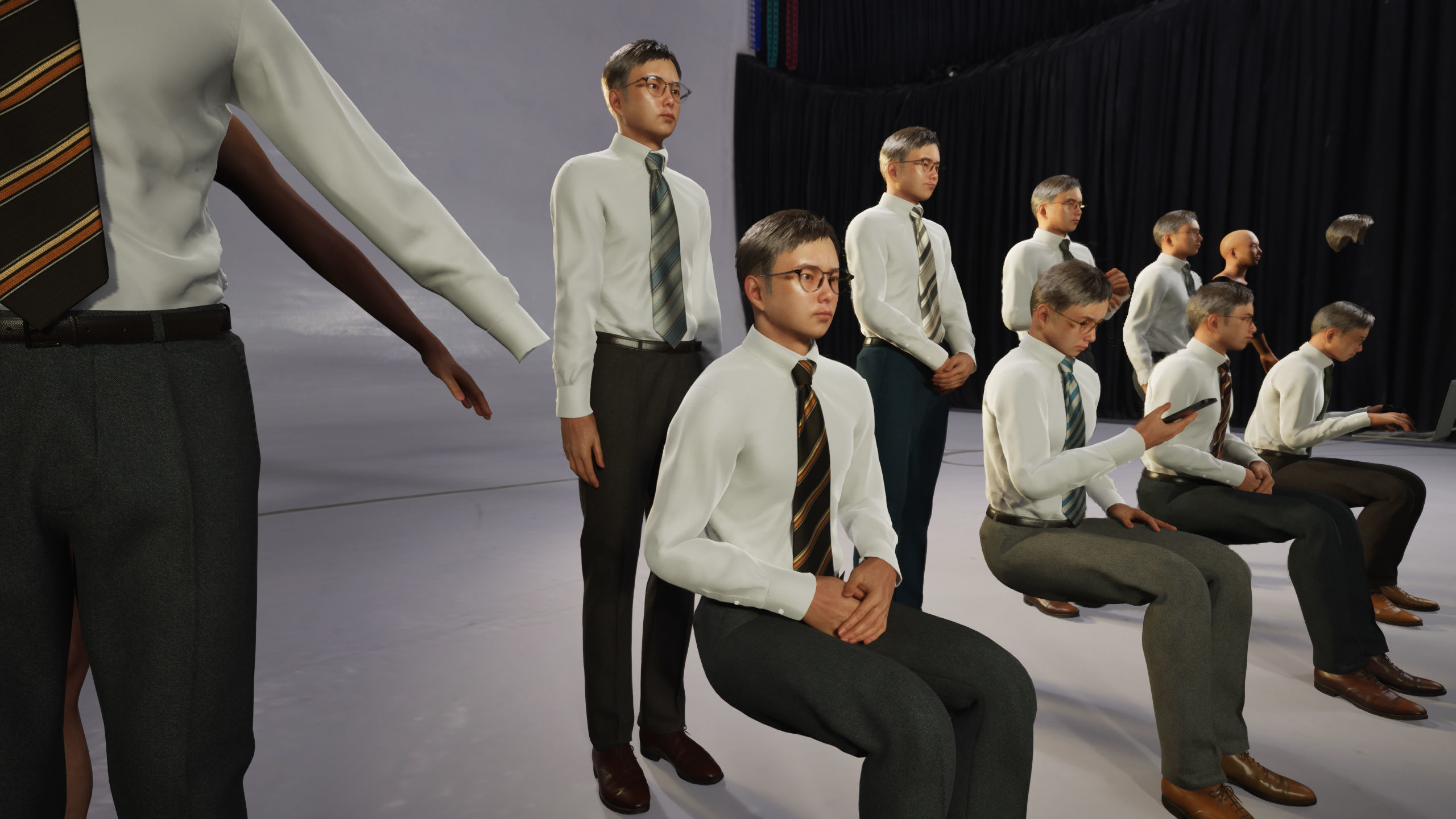 Modular Character - Asian Business Man - MY2 Low-poly 3D model_4