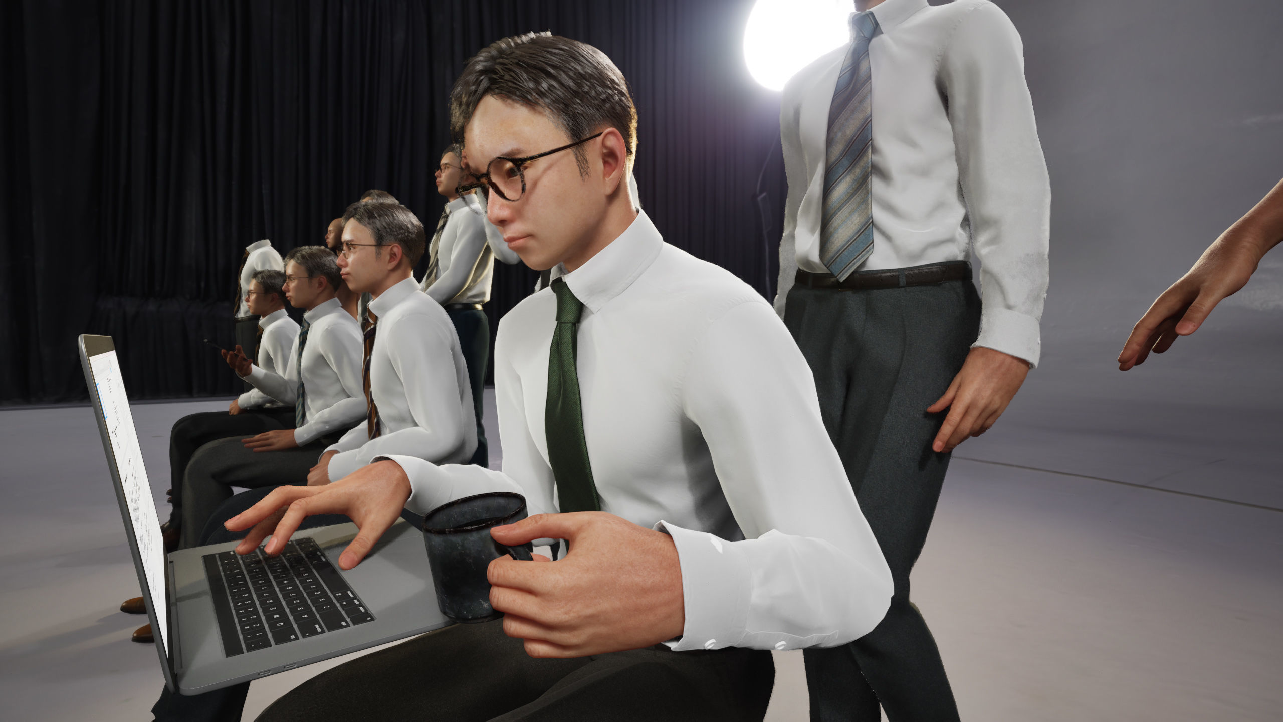 Modular Character - Asian Business Man - MY2 Low-poly 3D model_6