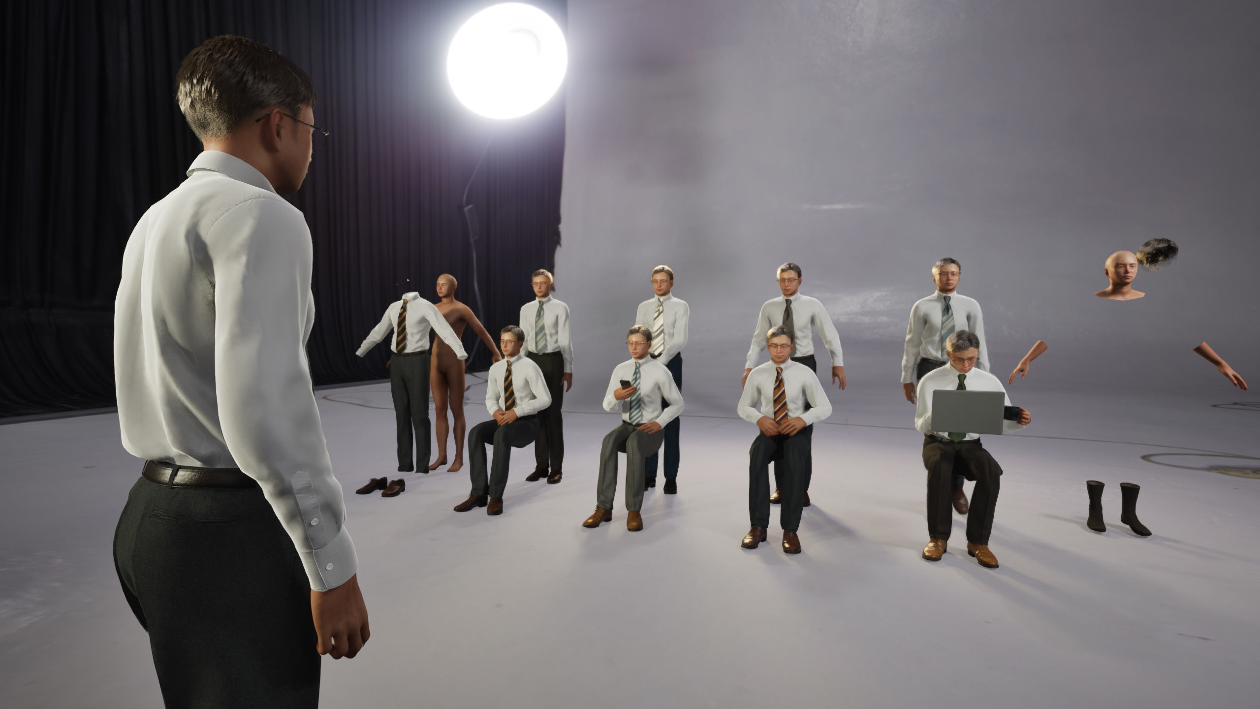 Modular Character - Asian Business Man - MY2 Low-poly 3D model_2