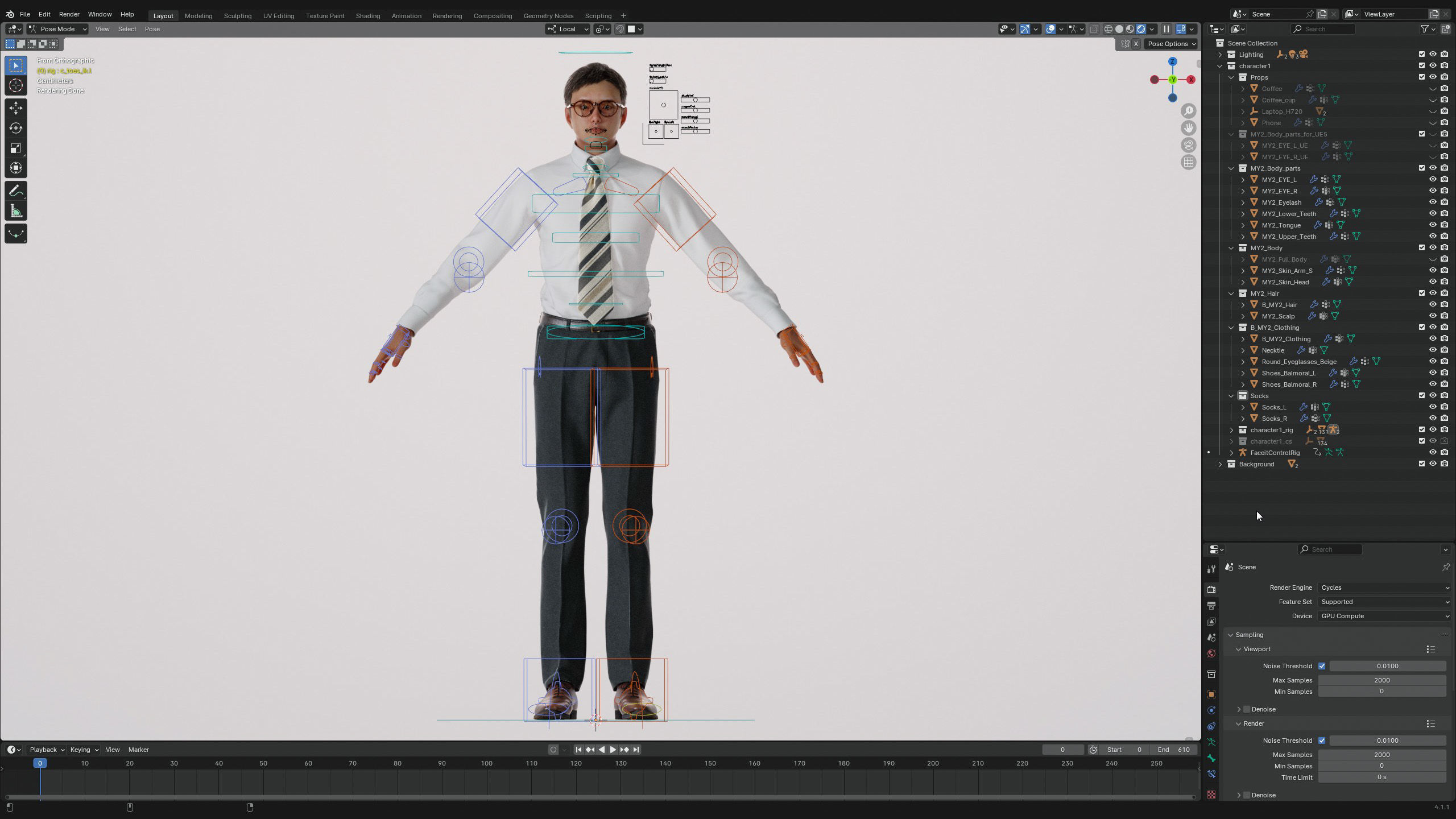 Modular Character - Asian Business Man - MY2 Low-poly 3D model_11