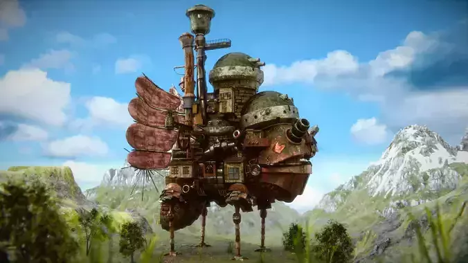 Howls Moving Castle Fully Custom Rigged Studio Ghibli 3D Model  3D model Howls Moving Castle Fully Custom Rigged Studio Ghibli 3D Model  3D model